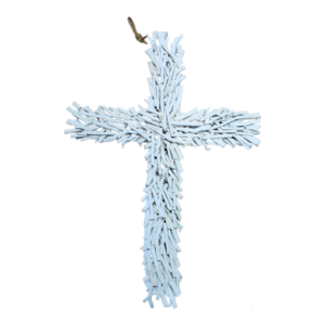 Large White Driftwood Timber Cross