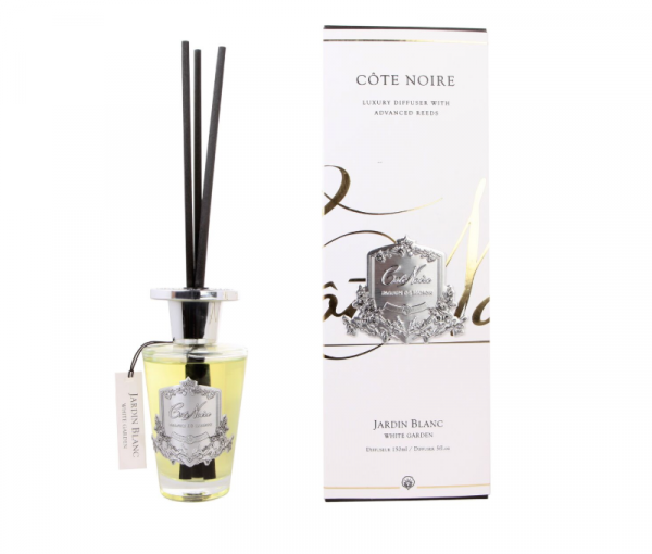 Cote Noire 150ml Diffuser Set – White Garden – Silver