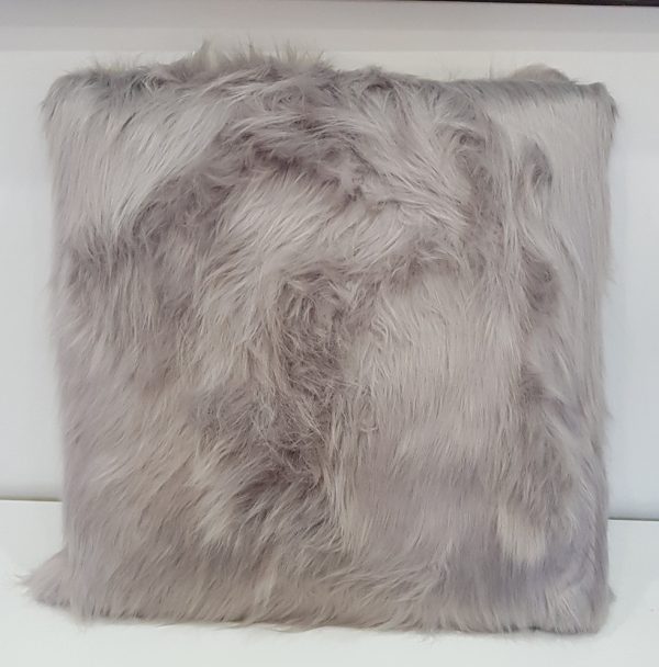 FAUX FUR ADORA CUSHION GREY 60cm x 60cm