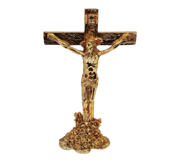 Ornate Golden Cross With Roses