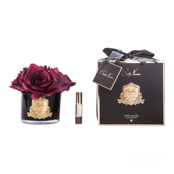 Côte Noire Perfumed Natural Touch 5 Roses – Black – Carmine Red – Burgundy Box