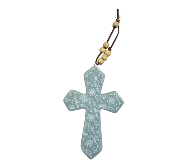 Hanging Cross With Beads Vine Small