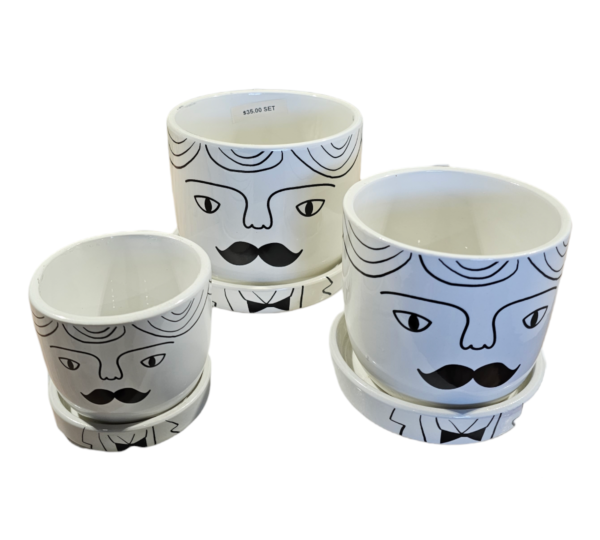 Derek Ceramic Pots 3 set