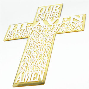 Elegant Cut-out Christian Cross Gold