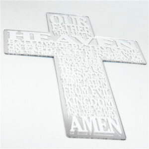 Elegant Cut-out Christian Cross In Silver