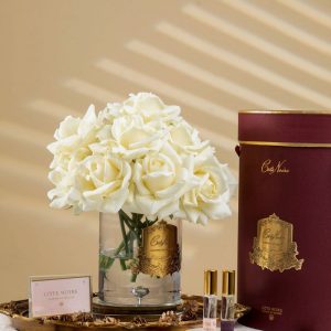 Cote Noire – Luxury Grand Bouquet – Gold Badge – Champagne – Burgundy Box