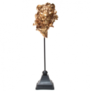 Lion Head On Stand Gold