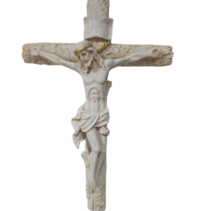 Elegant Ivory Crucifix – Jesus on the Cross Wall Sculpture