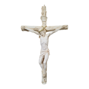 Jesus Cross White Resin Medium