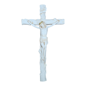 Jesus Cross White Resin Large