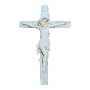 Jesus Cross White Resin Medium