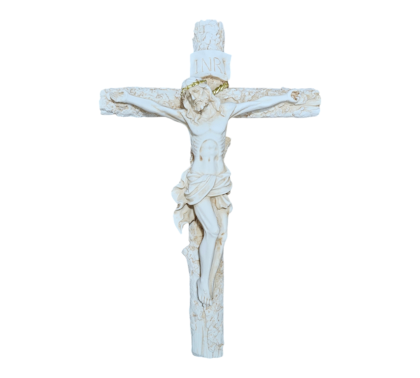 Jesus Cross White Resin Medium