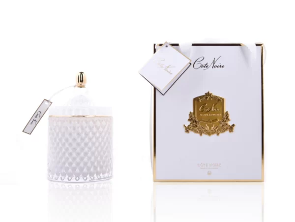 Grand White Art Deco Candle – Jasmine Flower Tea