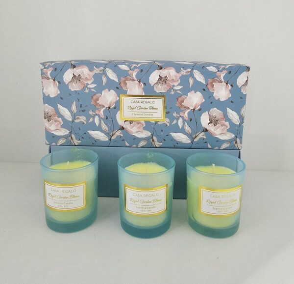 Casa Regalo Royal Garden Bloom Candles Blue