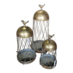 Antique Gold Metal Birdcage Set3