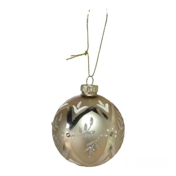 Champagne Glass Baubles – Taupe And Ivory S1