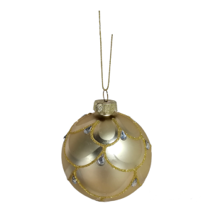 Champagne Glass Baubles – Taupe And Ivory S2