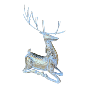 Gold Sitting Metal Reindeer