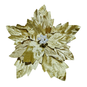 Gold Velour Poinsettia 50cm S2