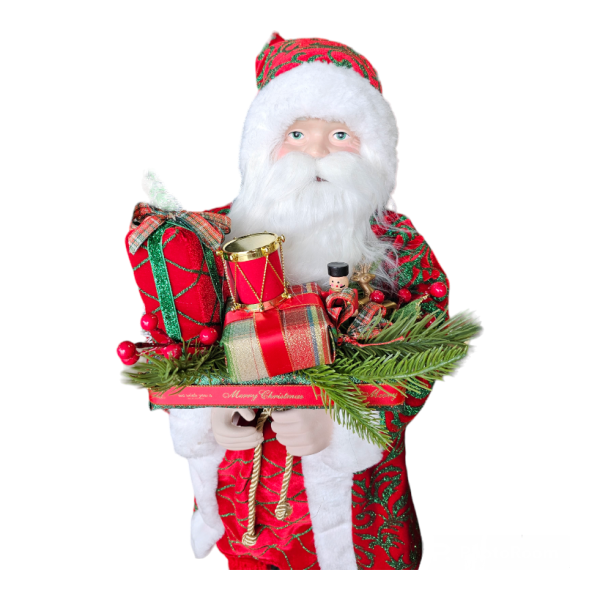 Luxe Red And Green Santa Clause Figurine