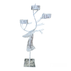 Silver Metal Reindeer Candle Holder