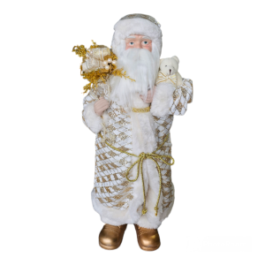 Luxe Gold & White Santa Figurine