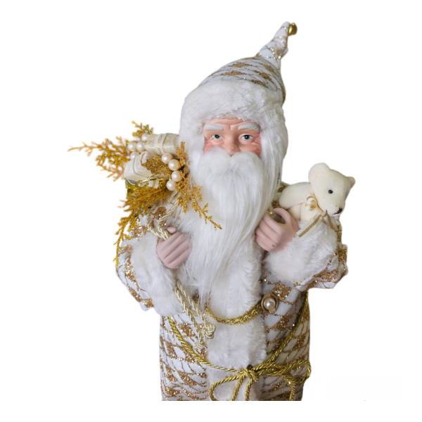 Luxe Gold & White Santa Figurine