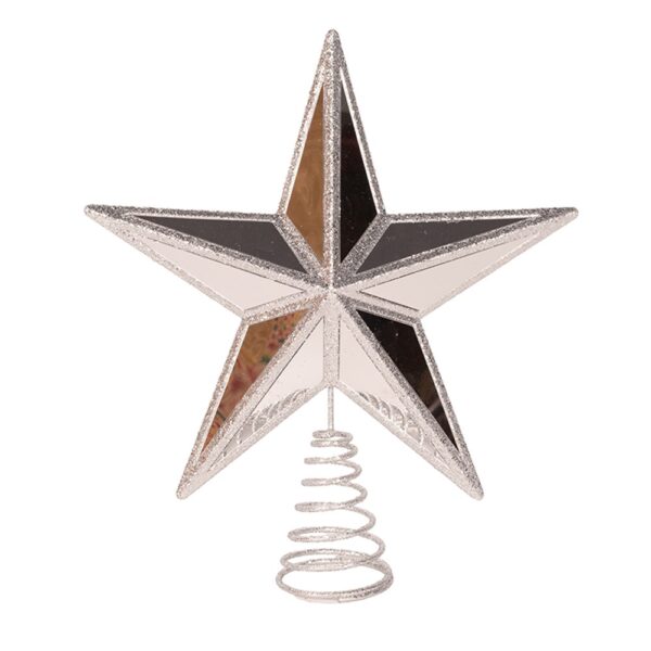 Silver Mirrored Star Tree Topper