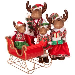 Musical Christmas Mouse Family In Sleigh