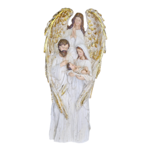 Gold Cream Angel With Holy Family