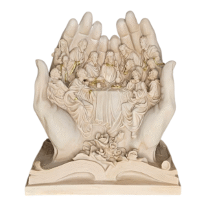 Divine Last Supper Sculpture – Hands of God Holding Faith