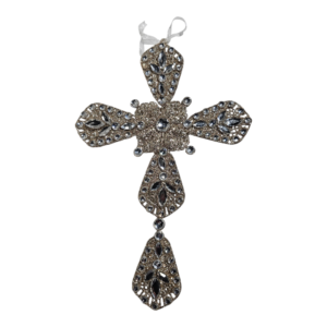 Large Champagne And Silver Cross Ornament