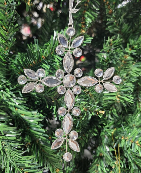 Silver Jewel Cross Ornament