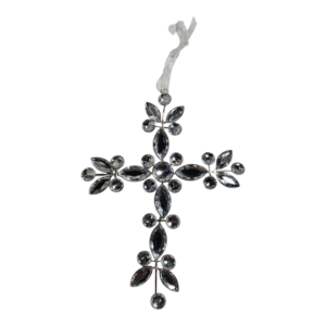 Silver Jewel Cross Ornament