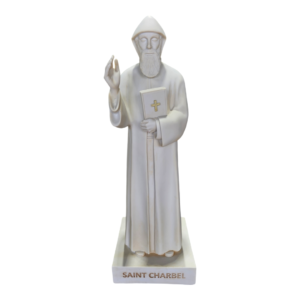 Small Saint Charbel Indoor Statue Ivory 41cm