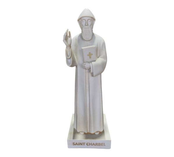 Small Saint Charbel Indoor Statue Ivory 41cm