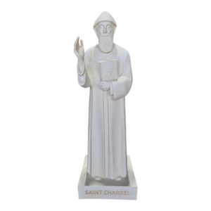 Large Saint Charbel Indoor Statue Ivory 69cm