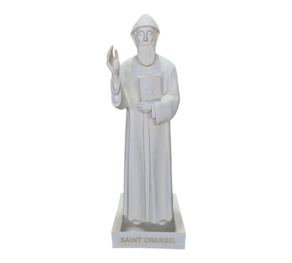 Large Saint Charbel Indoor Statue Ivory 69cm