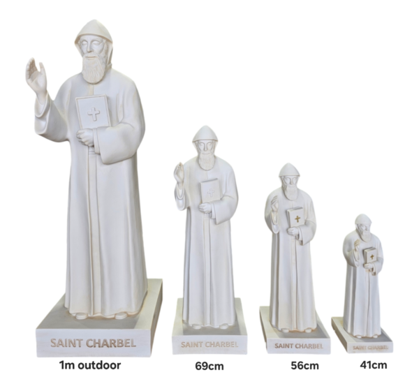 Small Saint Charbel Indoor Statue Ivory 41cm