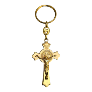 St. Benedict Crucifix Keyring – Gold