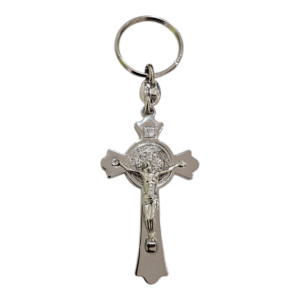 St. Benedict Crucifix Keychain – Silver