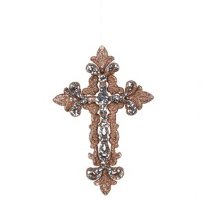 Elegant Glittered Cross Ornament