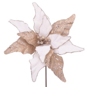 Elegant Champagne and White Poinsettia Stem