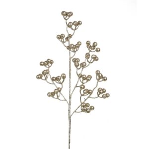 Elegant Gold Glitter Berry Spray – Decorative Floral Accent