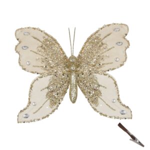 Gold Glitter Butterfly Clip