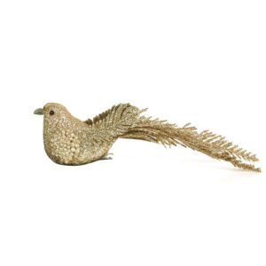 Glittering Gold Bird Clip