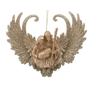 Gold Glitter Nativity Ornament