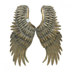 Antique Gold Metal Angel Wings Wall Art