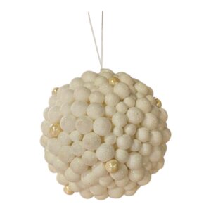 Elegant White Glitter Berry Bauble