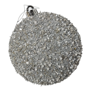 Silver Sequin Finish Bauble 15cm